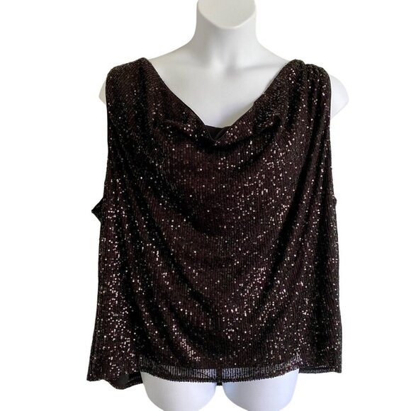 Ava & Viv Women's Sequin Tank Top 4X Black Shimmer Sleeveless Plus Size NEW NWT - Picture 3 of 10